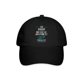 Bauherrin Bauherr Hausbau Eigenheim Spruch Neubau - Baseballkappe - Schwarz/Schwarz - Vorne