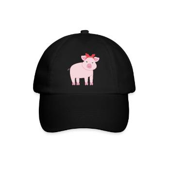 Schwein Schweine - Baseballkappe - Schwarz/Schwarz - Vorne