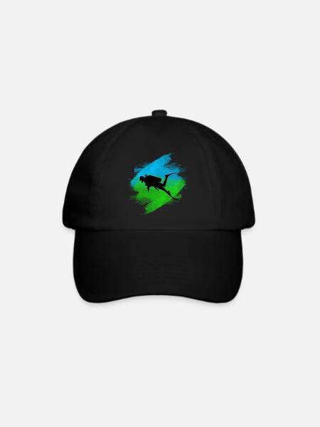 Taucher - Baseballkappe - Schwarz/Schwarz