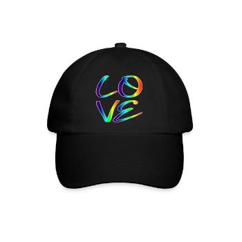GLEICHHEIT LIEBE RESPEKT - REGENBOGEN LGBTQ - Baseballkappe - Schwarz/Schwarz - Vorne