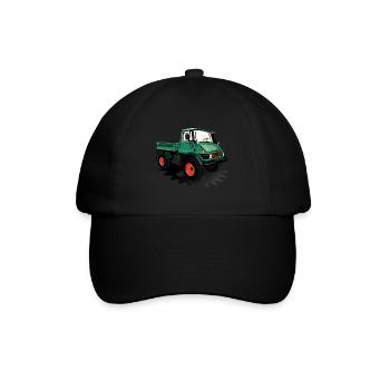 Unimog - Oldtimer - Offroad - Universal Motorgerät - Baseballkappe - Schwarz/Schwarz - Vorne