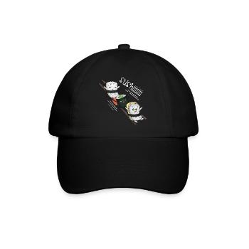 Sushi-Schlitten - Baseballkappe - Schwarz/Schwarz - Vorne