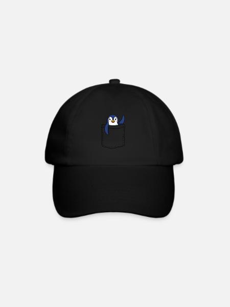 Pinguin - Baseballkappe - Schwarz/Schwarz