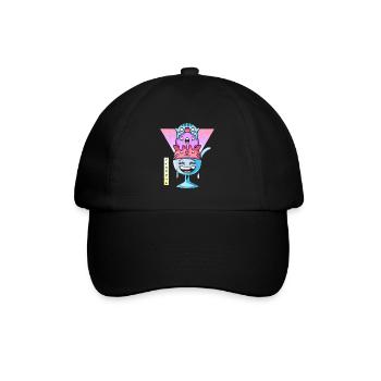 Kawaii Eis - Baseballkappe - Schwarz/Schwarz - Vorne