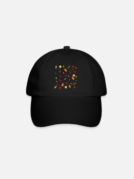 Glückliches Gemüse - Baseballkappe - Schwarz/Schwarz