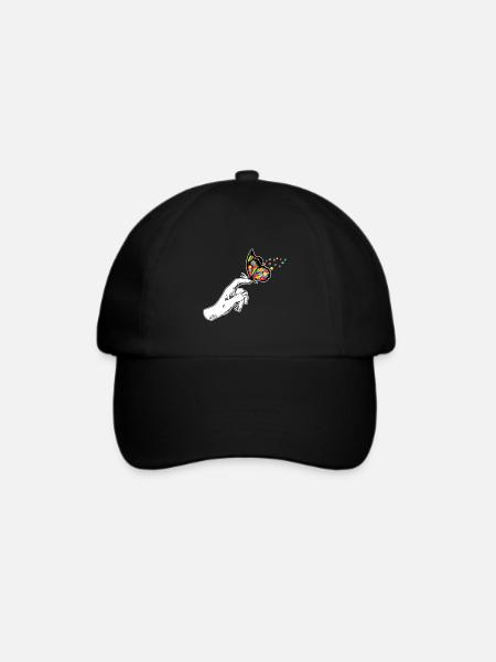 Schmetterling Autismus Bewusstsein - Baseballkappe - Schwarz/Schwarz