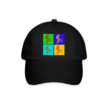 BMX Pop Art  - Baseballkappe - Schwarz/Schwarz - Vorne
