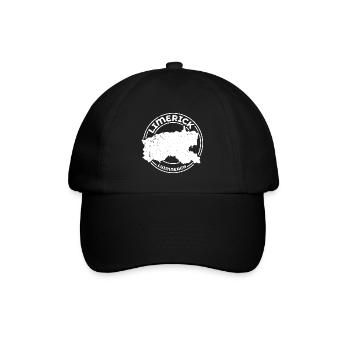 Limerick Irland County | Landkarte Kontur Stempel - Baseballkappe - Schwarz/Schwarz - Vorne