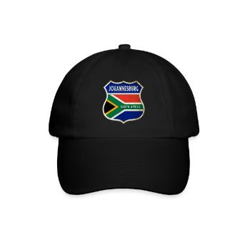 Johannesburg Südafrika Wappen Flaggen Design - Baseballkappe - Schwarz/Schwarz - Vorne