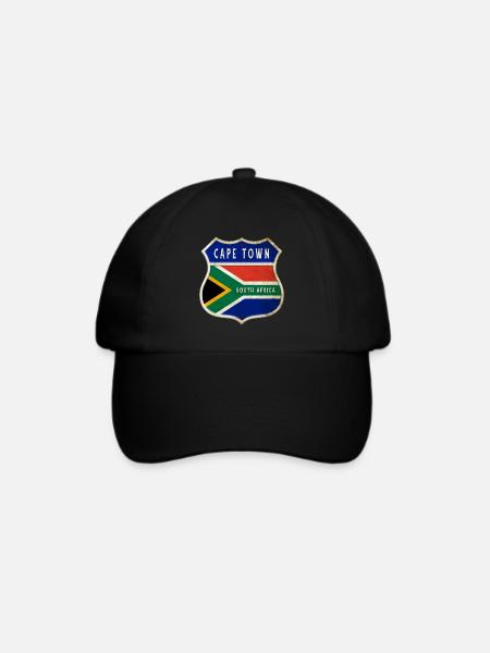 Kapstadt Südafrika Wappen Flaggen Design - Baseballkappe - Schwarz/Schwarz
