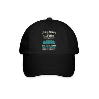 Saarland Saarländerin Saarländer Spruch - Baseballkappe - Schwarz/Schwarz - Vorne