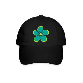 Blume grün, Blüte, floral, Blumenmotiv, blumig - Baseballkappe - Schwarz/Schwarz - Vorne