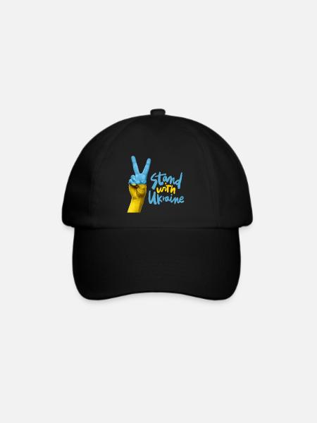 Ukraine Solidarität Handzeichen - Baseballkappe - Schwarz/Schwarz