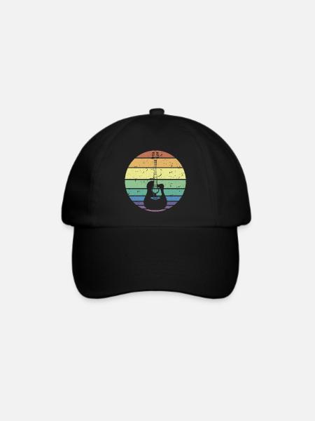 Retro Akustikgitarre Gitarrist Gitarrist Gitarrist Geschenk - Baseballkappe - Schwarz/Schwarz