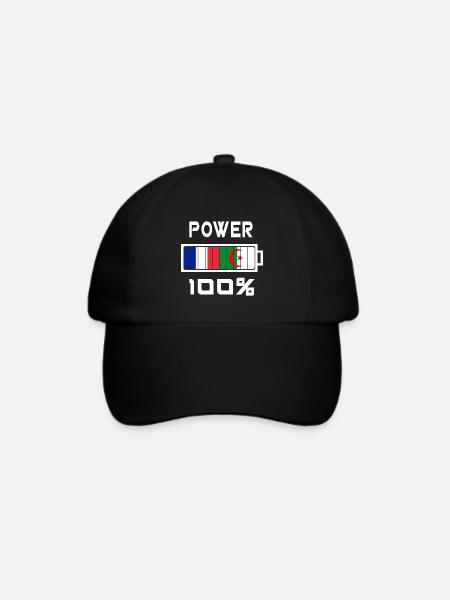 Algerien und Frankreich machen 100% - Baseballkappe - Schwarz/Schwarz