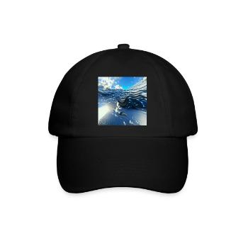Endlose blaue Meereswellen gegen den blauen Himmel - Baseballkappe - Schwarz/Schwarz - Vorne