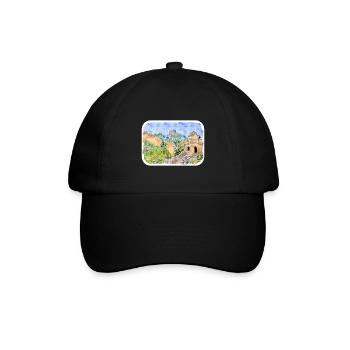 Peking China Aquarellskizze gezeichnete Zeichnung - Baseballkappe - Schwarz/Schwarz - Vorne