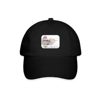 Peking Wahrzeichen Aquarell Skizze Farbe Zeichnung - Baseballkappe - Schwarz/Schwarz - Vorne
