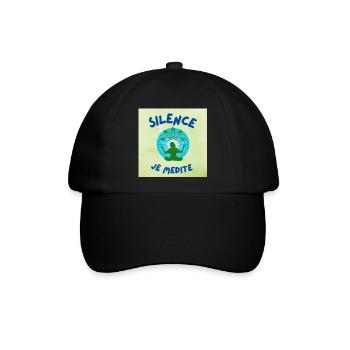 Stille Ich meditiere - Baseballkappe - Schwarz/Schwarz - Vorne