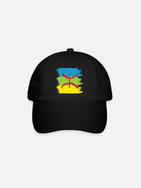 Flagge von Amazigh - Baseballkappe - Schwarz/Schwarz