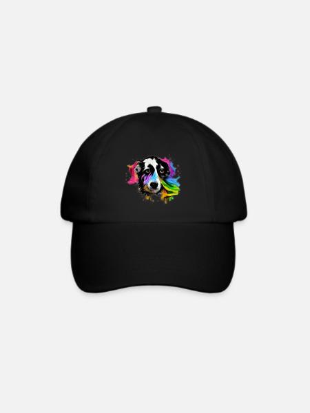 Australian Shepherd Design - bunt - Baseballkappe - Schwarz/Schwarz