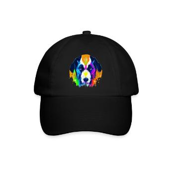 Berner Sennenhund Design in Farbe - Baseballkappe - Schwarz/Schwarz - Vorne