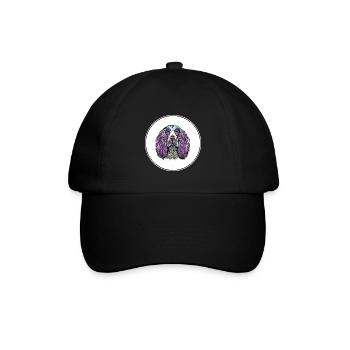 Englisch Springer Spaniel Hund Aquarell Illustrati - Baseballkappe - Schwarz/Schwarz - Vorne