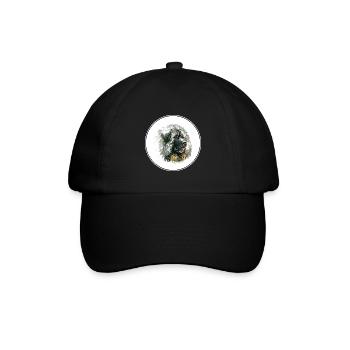 Sarplaninac Hund Aquarell Illustration - Baseballkappe - Schwarz/Schwarz - Vorne