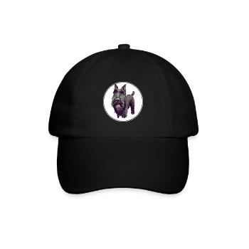 Mittelschnauze Standard Schnauzer Hund Illustration - Baseballkappe - Schwarz/Schwarz - Vorne