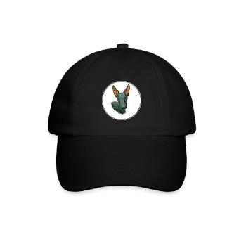 Peruanischer haarloser Hund Aquarell Illustration - Baseballkappe - Schwarz/Schwarz - Vorne