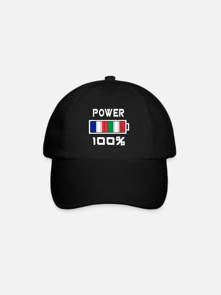 Italien und Frankreich sind an der Macht - Baseballkappe - Schwarz/Schwarz