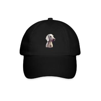 Weimaraner Hund Aquarell Illustration - Baseballkappe - Schwarz/Schwarz - Vorne