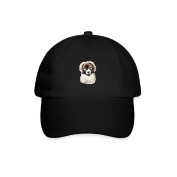 Karpaten-Schäferhund Welpe Hund Aquarell Illustrat - Baseballkappe - Schwarz/Schwarz - Vorne