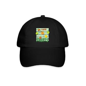 I love Fruits - Baseballkappe - Schwarz/Schwarz - Vorne