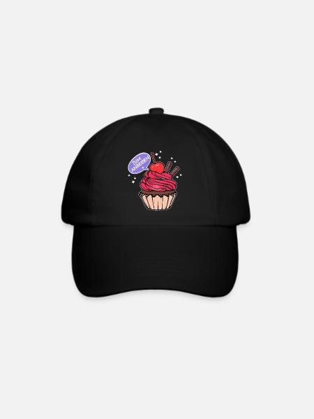 Süßigkeiten Statement Backen Cupcake Naschen - Baseballkappe - Schwarz/Schwarz