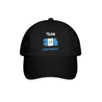 Team Guatemala Flaggen Design - Baseballkappe - Schwarz/Schwarz - Vorne