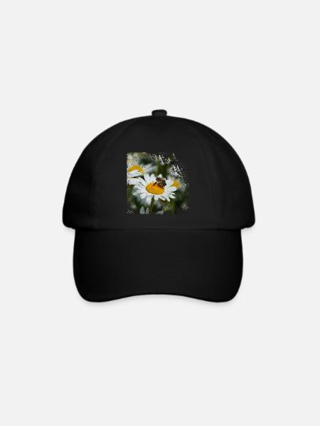 Eine Biene sammelt Pollen - Baseballkappe - Schwarz/Schwarz