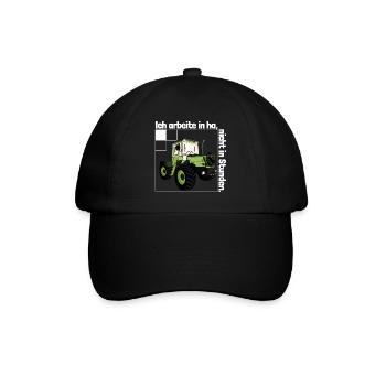Ich arbeite in Hektar - Lohnarbeit Bauer MB Trac - Baseballkappe - Schwarz/Schwarz - Vorne