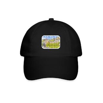 Peking China Aquarell Skizze gezeichnete Zeichnung - Baseballkappe - Schwarz/Schwarz - Vorne