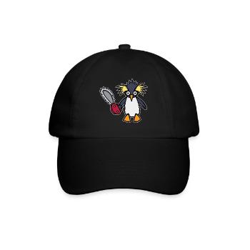 Vogel Pinguin Tier Zoo Seevogel Arktis - Baseballkappe - Schwarz/Schwarz - Vorne