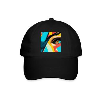 Comic Pop Art - Baseballkappe - Schwarz/Schwarz - Vorne