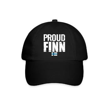 Proud Finn Finnland Finnische Flagge Finne - Baseballkappe - Schwarz/Schwarz - Vorne