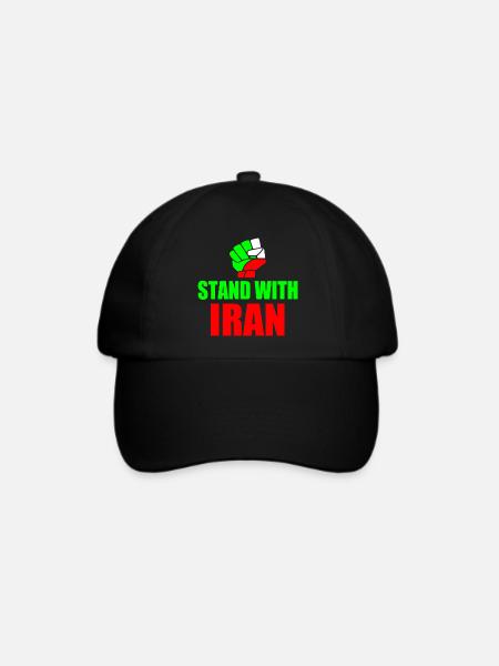Stand with iran - Baseballkappe - Schwarz/Schwarz