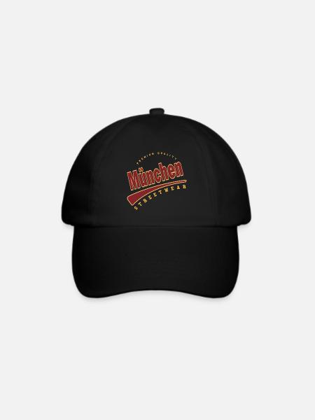 München Deutschland College High School Style - Baseballkappe - Schwarz/Schwarz