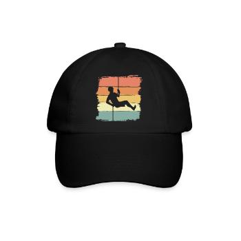 Abseiling retro vintage Klettern Abseilen - Baseballkappe - Schwarz/Schwarz - Vorne