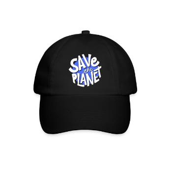 Rette den Planeten, den Planeten Erde, rette den Planeten - Baseballkappe - Schwarz/Schwarz - Vorne