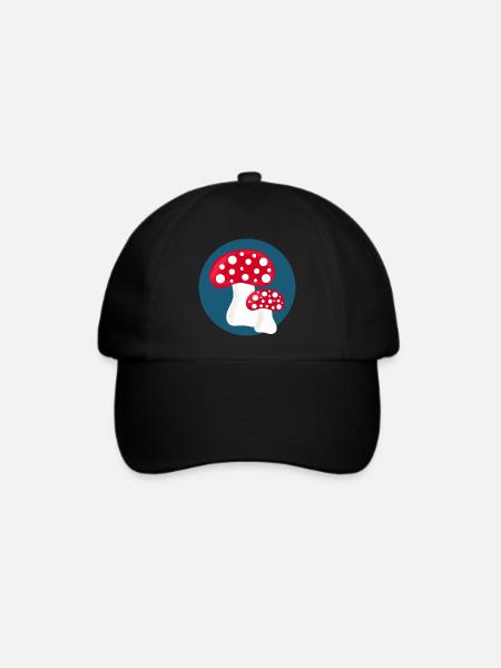 Fliegenpilz Geschenk Pilzsammer Mushroom Hunter - Baseballkappe - Schwarz/Schwarz