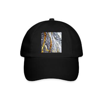 Marmor Gold Textur - Baseballkappe - Schwarz/Schwarz - Vorne