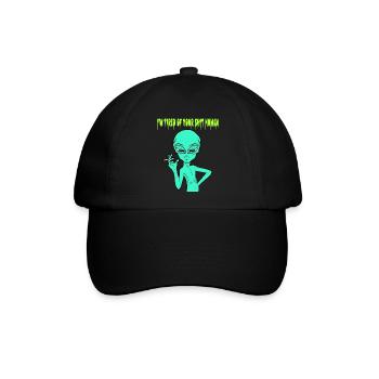 I'm Tired Of Your Shit Human T-shirt Design - Baseballkappe - Schwarz/Schwarz - Vorne
