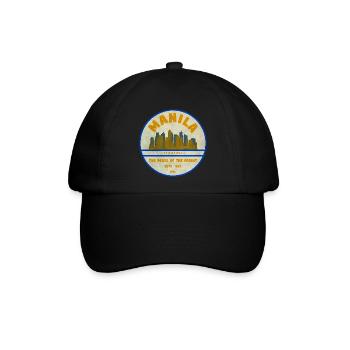 Manila Skyline – Perle des Orients - Baseballkappe - Schwarz/Schwarz - Vorne